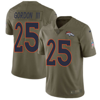 Nike Broncos #25 Melvin Gordon III Olive Men's Stitched NFL Limited 2017 Salute To Service Jersey