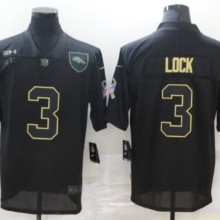 Nike Broncos 3 Drew Lock Black 2020 Salute To Service Limited Jersey