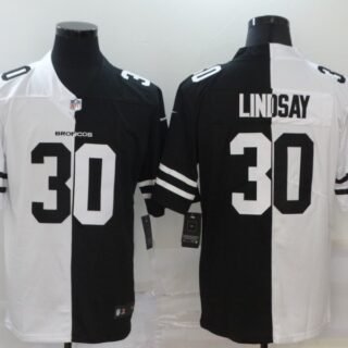 Nike Broncos 30 Phillip Lindsay Black And White Split Vapor Untouchable Limited Jersey