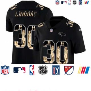 Nike Broncos 30 Phillip Lindsay Black Statue Of Liberty Limited Jersey