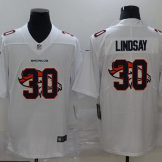 Nike Broncos 30 Phillip Lindsay White Shadow Logo Limited Jersey