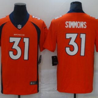 Nike Broncos 31 Justin Simmons Orange Vapor Untouchable Limited Jersey