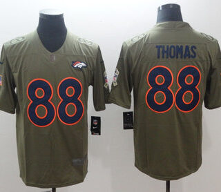 Nike Broncos 88 Demaryius Thomas Olive Salute To Service Limited Jersey