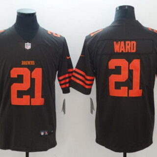 Nike Browns 21 T.J. Ward Brown Color Rush Limited Jerseys