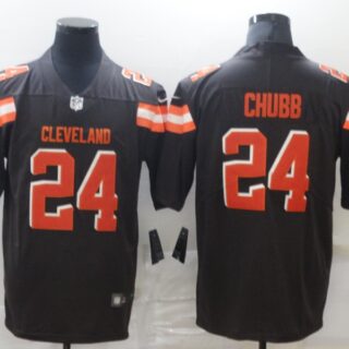 Nike Browns 24 Nick Chubb Brown Vapor Untouchable Limited Jersey