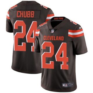 Nike Browns 24 Nick Chubb Brown Vapor Untouchable Limited Jersey