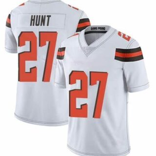 Nike Browns 27 Kareem Hunt White Vapor Untouchable Limited Jersey
