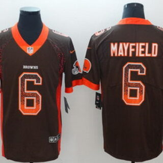 Nike Browns 6 Baker Mayfield Brown Drift Fashion Limited Jersey