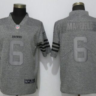 Nike Browns 6 Baker Mayfield Gray Gridiron Gray Vapor Untouchable Limited Jersey