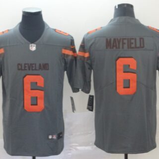 Nike Browns 6 Baker Mayfield Gray Inverted Legend Limited Jersey