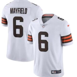 Nike Browns 6 Baker Mayfield White 2020 New Vapor Untouchable Limited Jersey