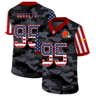 Nike Browns 95 Myles Garrett Camo 2020 USA Flag Salute To Service Limited Jersey