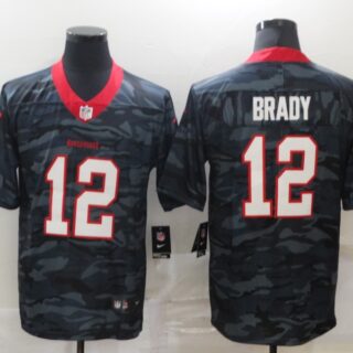 Nike Buccaneers 12 Tom Brady Black Camo Limited Jersey