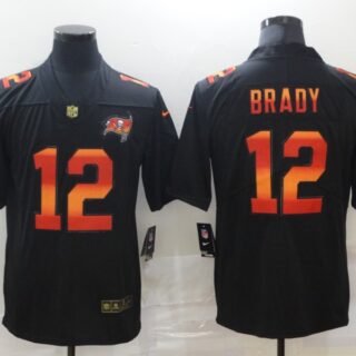 Nike Buccaneers 12 Tom Brady Black Colorful Fashion Limited Jersey