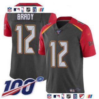 Nike Buccaneers #12 Tom Brady Gray Men's Stitched NFL Limited Inverted Legend 100th Season Jersey