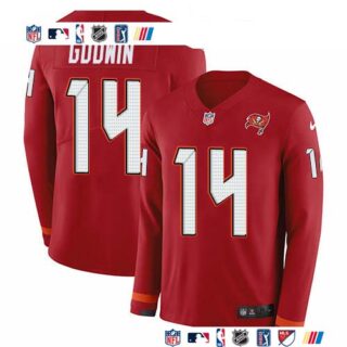 Nike Buccaneers #14 Chris Godwin Red Team Color Men's Stitched NFL Limited Therma Long Sleeve Jersey