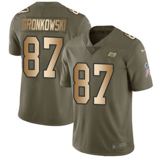 Nike Buccaneers #87 Rob Gronkowski Olive Gold Men's Stitched NFL Limited 2017 Salute To Service Jersey