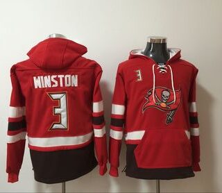 Nike Buccaneers 3 Jameis Winston Red All Stitched Hooded Sweatshirt