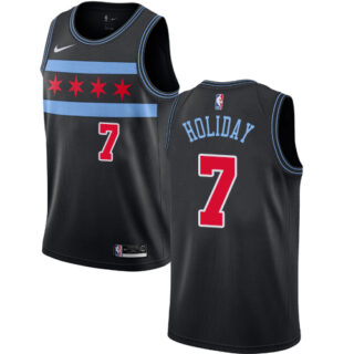 Nike Bulls #7 Justin Holiday Black NBA Swingman City Edition 2018 19 Jersey