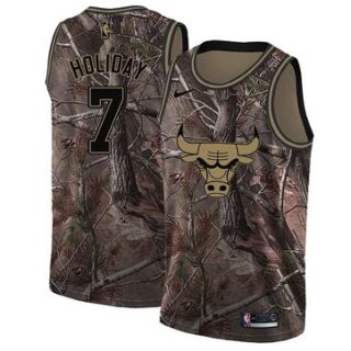 Nike Bulls #7 Justin Holiday Camo NBA Swingman Realtree Collection Jersey