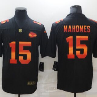Nike Chiefs 15 Patrick Mahomes Black Colorful Fashion Limited Jersey