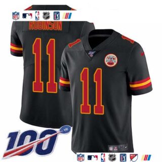 Nike Chiefs #11 Demarcus Robinson Black Men's Stitched NFL Limited Rush 100th Season Jersey