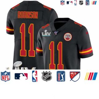 Nike Chiefs #11 Demarcus Robinson Black Super Bowl LIV 2020 Men's Stitched NFL Limited Rush 100th Season Jersey