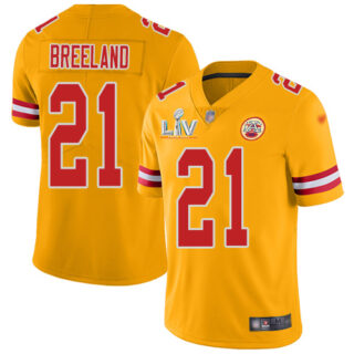 Nike Chiefs #21 Bashaud Breeland Gold Youth Super Bowl LV Bound Stitched NFL Limited Inverted Legend Jersey