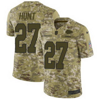 Nike Chiefs #27 Kareem Hunt Camo Youth Stitched NFL Limited 2018 Salute to Service Jersey