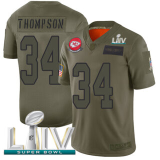 Nike Chiefs #34 Darwin Thompson Camo Super Bowl LIV 2020 Men's Stitched NFL Limited 2019 Salute To Service Jersey