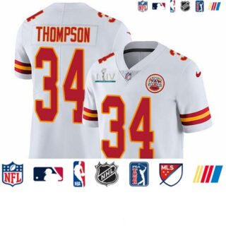 Nike Chiefs #34 Darwin Thompson White Super Bowl LIV 2020 Men's Stitched NFL Vapor Untouchable Limited Jersey