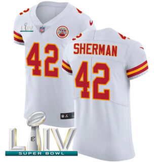 Nike Chiefs #42 Anthony Sherman White Super Bowl LIV 2020 Men's Stitched NFL New Elite Jersey