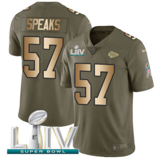 Nike Chiefs #57 Breeland Speaks Olive Gold Super Bowl LIV 2020 Men's Stitched NFL Limited 2017 Salute To Service Jersey