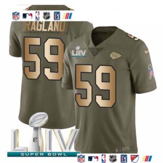 Nike Chiefs #59 Reggie Ragland Olive Gold Super Bowl LIV 2020 Men's Stitched NFL Limited 2017 Salute To Service Jersey