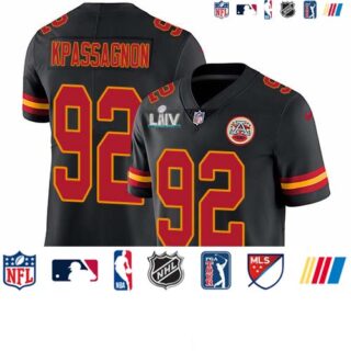 Nike Chiefs #92 Tanoh Kpassagnon Black Super Bowl LIV 2020 Men's Stitched NFL Limited Rush Jersey