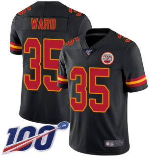 Nike Chiefs 35 Charvarius Ward Black 100th Season Vapor Untouchable Limited Jersey