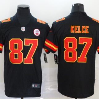 Nike Chiefs 87 Travis Kelce Black Vapor Untouchable Limited Jersey