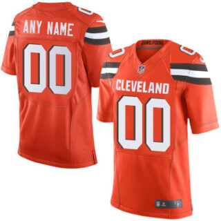 Nike Cleveland Browns Elite Orange Alternate Men's Jersey NFL Customized jerseys