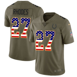 Nike Colts #27 Xavier Rhodes Olive USA Flag Men's Stitched NFL Limited 2017 Salute To Service Jersey