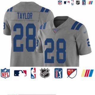 Nike Colts #28 Jonathan Taylor Gray Men's Stitched NFL Limited Inverted Legend 100th Season Jersey