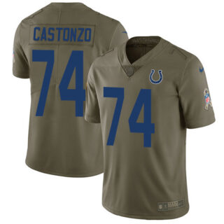 Nike Colts #74 Anthony Castonzo Olive Men's Stitched NFL Limited 2017 Salute To Service Jersey