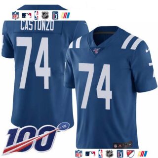 Nike Colts #74 Anthony Castonzo Royal Blue Team Color Men's Stitched NFL 100th Season Vapor Untouchable Limited Jersey