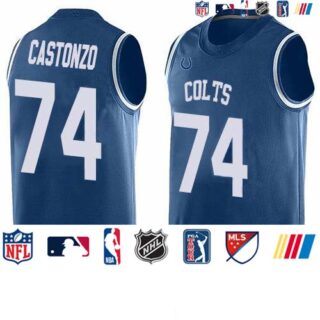 Nike Colts #74 Anthony Castonzo Royal Blue Team Color Men's Stitched NFL Limited Tank Top Jersey