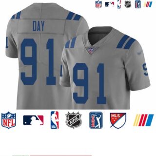 Nike Colts #91 Sheldon Day Gray Men's Stitched NFL Limited Inverted Legend 100th Season Jersey