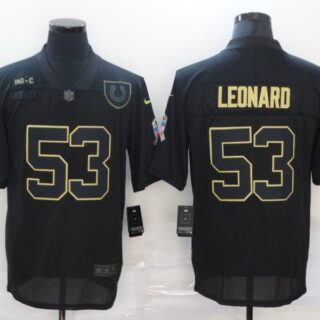 Nike Colts 53 Darius Leonard Black 2020 Salute To Service Limited Jersey