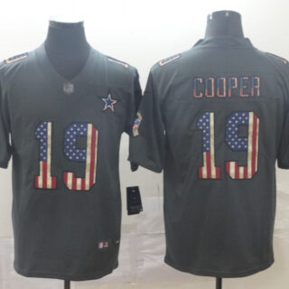 Nike Cowboys 19 Amari Cooper 2019 Salute To Service USA Flag Fashion Limited Jersey