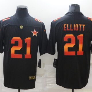 Nike Cowboys 21 Ezekiel Elliott Black Colorful Fashion Limited Jersey