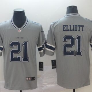 Nike Cowboys 21 Ezekiel Elliott Gray Inverted Legend Limited Jersey