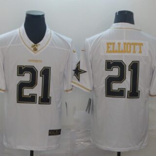 Nike Cowboys 21 Ezekiel Elliott White Gold Vapor Untouchable Limited Jersey