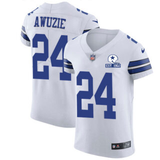Nike Cowboys #24 Chidobe Awuzie White Men's Stitched With Established In 1960 Patch NFL New Elite Jersey
